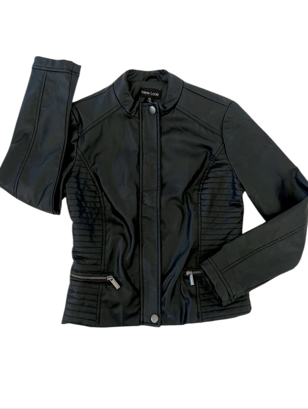 New Look Quilted Panel Moto Jacket